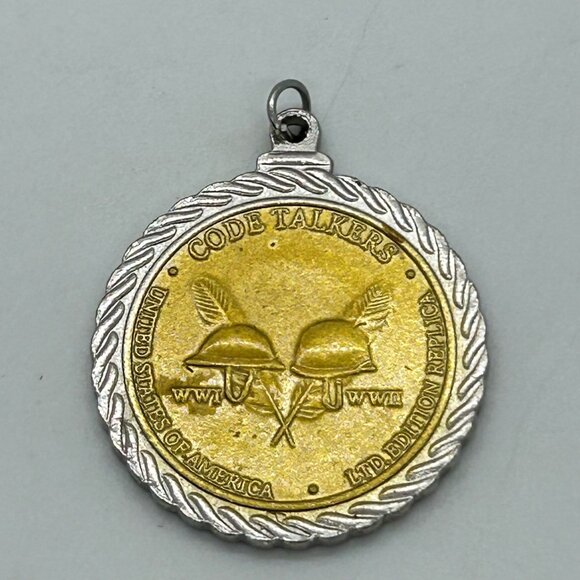 2016 Remember Native Americans Sacagawea Code Talkers Coin Pendant Necklace Gold - Picture 6 of 15